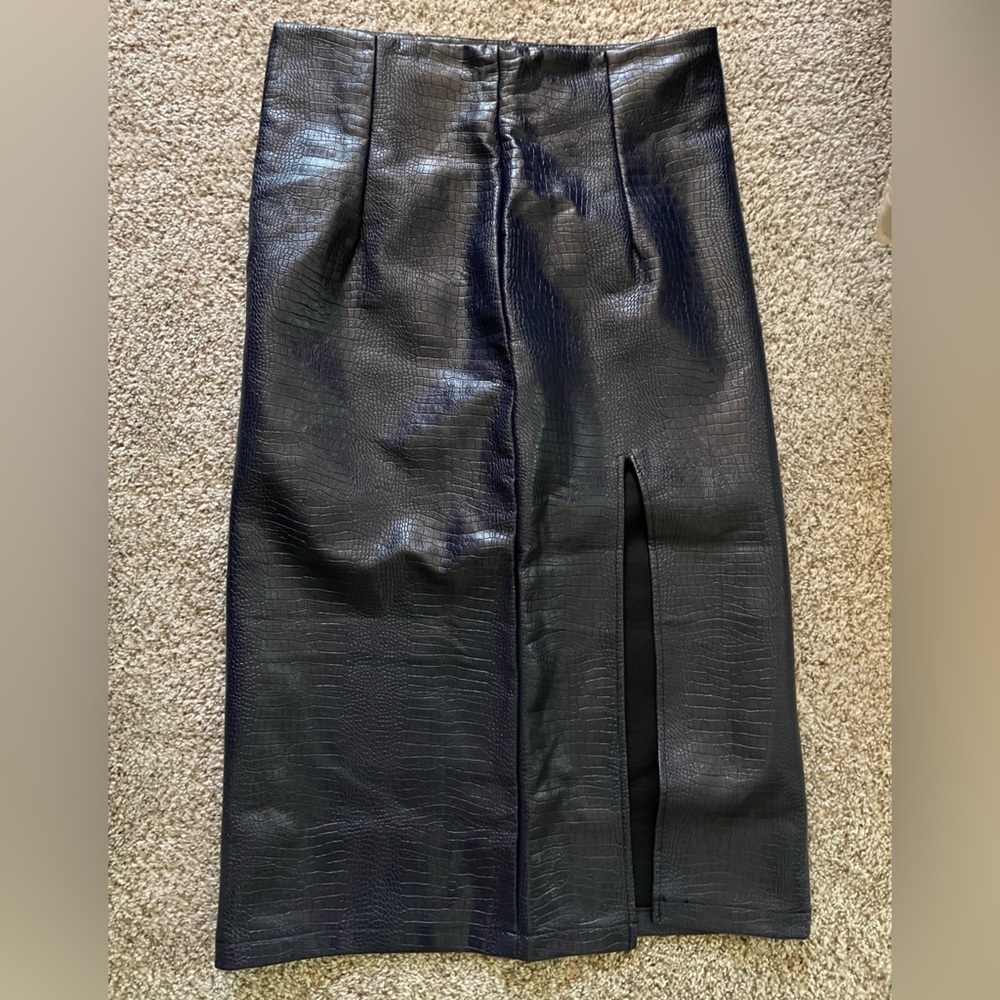 Topshop Faux Leather Skirt